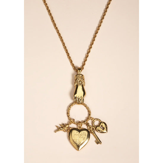 1928 Boutique Antiquities Couture HEART CHARM LOCKET NECKLACE