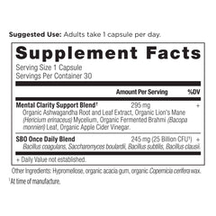 Ancient Nutrition SBO Probiotics Mental Clarity Once Daily | (30 Capsules)