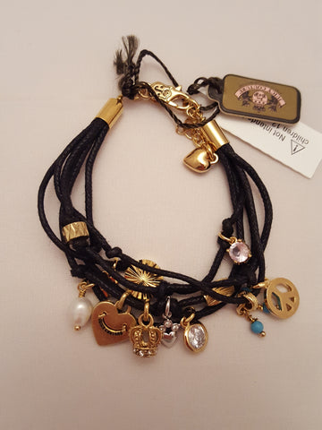 Juicy Couture Multi-Strand Charm Bracelet Black * YJRU4034 * New * NWT