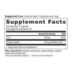 Ancient Nutrients Zinc + Probiotics | Capsules (30 Servings)