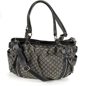 Nine West Convertible Handbag 25776 Black Natural / Black